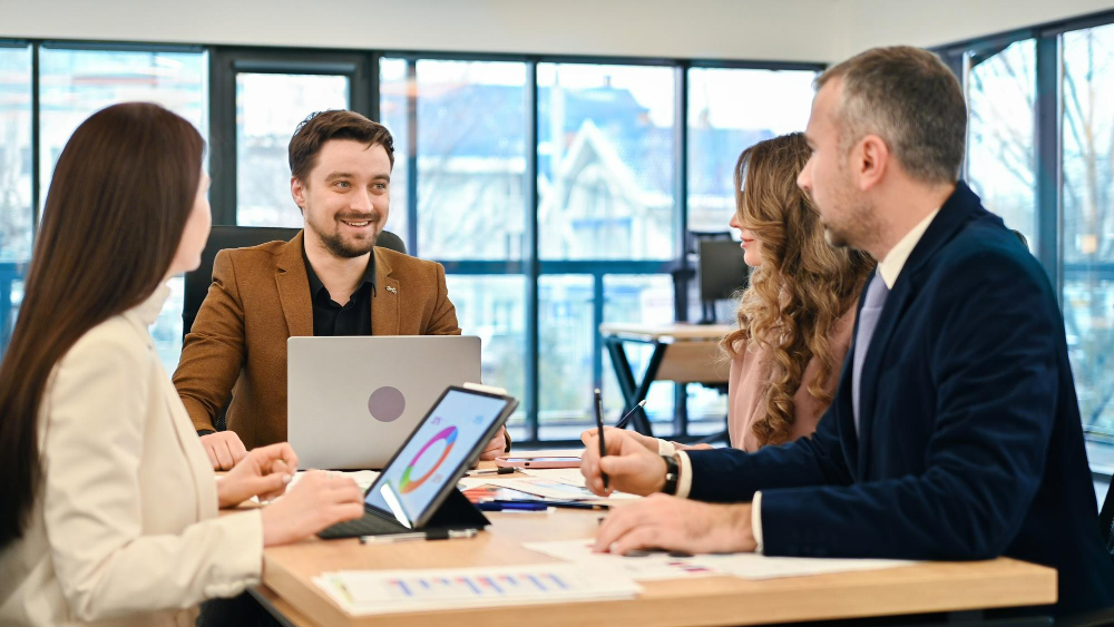 Advisor and client reviewing results together at a desk